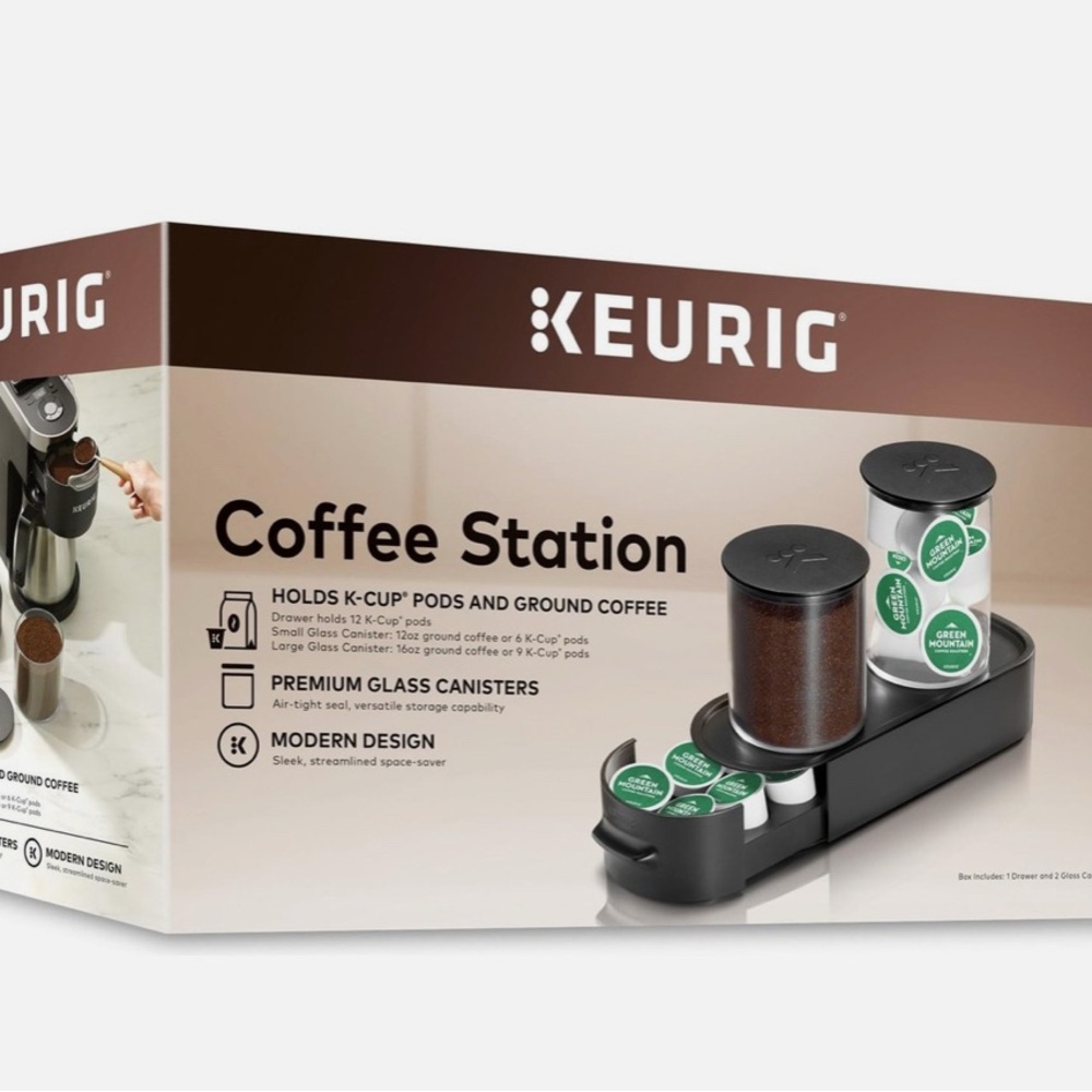 Keurig Coffee Station with Black and Silver Accents NWOT